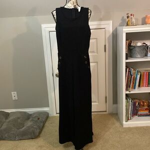 Caution to the Wind black sleeves less jumpsuit. Stretchy lightweight material